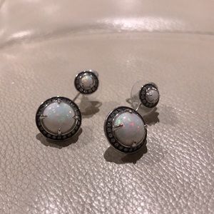 Kendra Scott Opal and Silver Drop Earrings